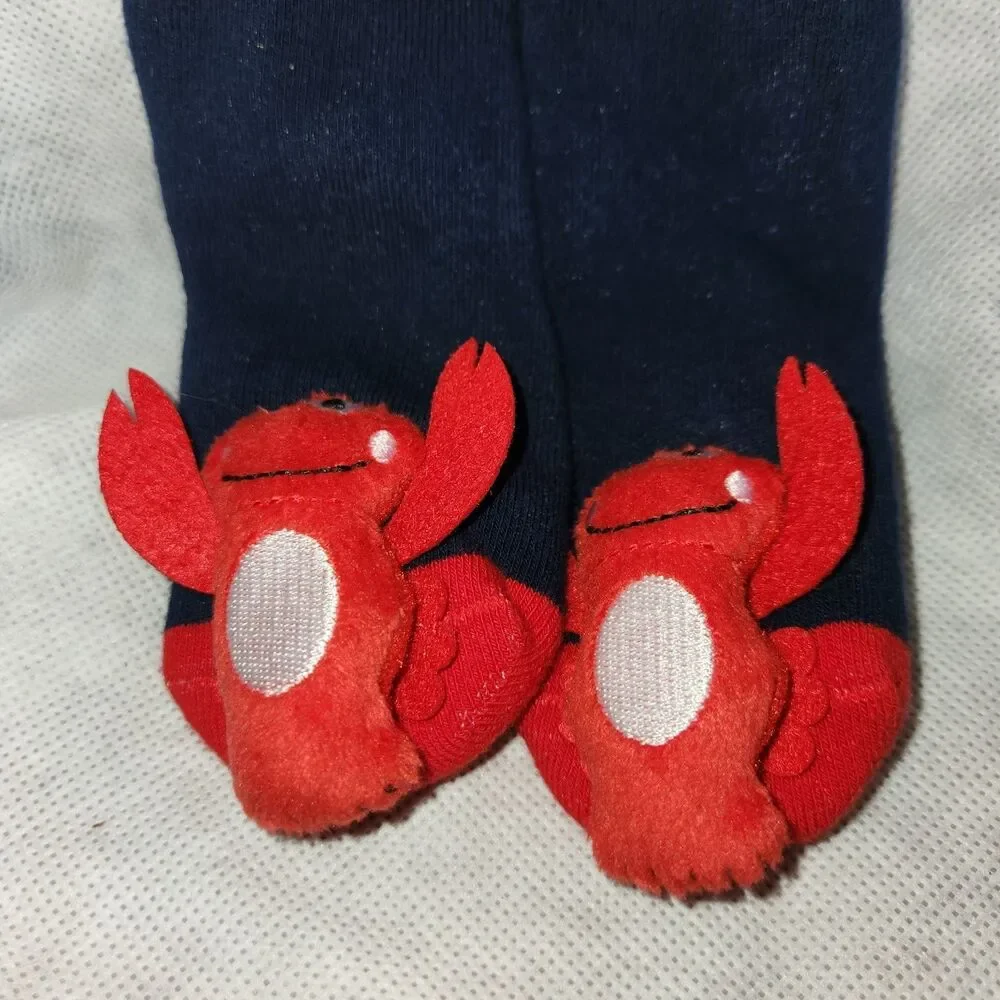 NWT Piero Liventi Boogie Toes Socks Red Lobster Navy Blue Rattle Stars Toddlers